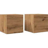 Syfax Tv-wandmeubelen 2 st 30,5x30x30 cm artisanaal eikenkleurig