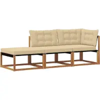 vidaXL 3 st Buiten Sectie Sofa Eenheden Massief Acacia Hout Naturel