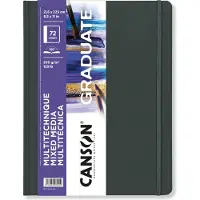 Canson GRADUATE Mixed Media schetsboek, 216 x 279 mm zwart, 36 vellen, wit papier 200 g/m², hardcover (216 x 279 mm)