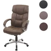 Mendler Kantoel HWC-A71, chefstoel, draaistoel, bureaustoel, stof/textiel, gecertificeerd, bruin, met een suède-look