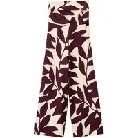 Mango Jumpsuit 'Plumas' crème / wijnrood