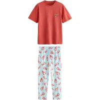 Next Pyjama lang lichtblauw / rood / wit