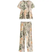 Next Pyjama 'Kew' geel / groen / poederroze / wit