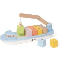 Classic World Houten Blokkenboot - Speelgoedvoertuig