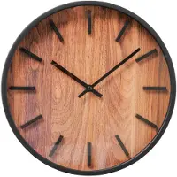 Boltze Wandklok met een houten motief, BUFORD, diameter 30 cm