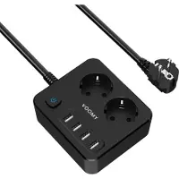 Voomy Power S2 - 4 USB-A &amp; 2 EU - Zwart