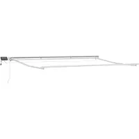 Syfax Handmatige Luifelhouder met LED's Wit 4 x 2 m Aluminium