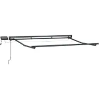 Syfax Handmatige Luifelhouder met LED's Antraciet 2,5 x 2 m Aluminium