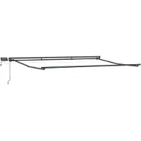 Syfax Handmatige Luifelhouder met LED's Antraciet 4 × 3 m Aluminium