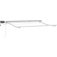 Syfax Handmatige Luifelhouder met LED's Wit 2,5 x 2 m Aluminium
