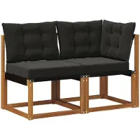 vidaXL Outdoor Midden- en Hoekbank 2 st 2-zits