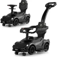 Coast Lamborghini Loopauto – 3-in-1 Functie & Incl. Duwstang – max. 25 kg – 95 x 44 x 85 cm – Roze