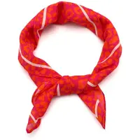Yehwang Hoofdsjaal - Satijnen Haar Sjaal - Neksjaal - Festival Look - Vierkante Sjaal - Fantasie - Zomer Sjaal - Haarband - Dena Fuschia/Oranje