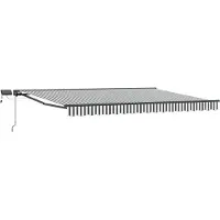 vidaXL Handbediende luifel met LED's Antraciet en Wit 5 × 3,5 m