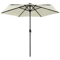 Syfax Parasol met LED-verlichting en aluminium paal 270 cm zandwit