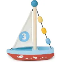 Mentari Voertuigen - Zeilboot - 16X5,5X20,5Cm - Hout - 18 Maanden