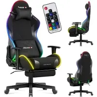 Huzaro Force 5.7 RGB - Gaming Stoel - ergonomisch - met RGB-verlichting - verstelbare functies - velours - zwart