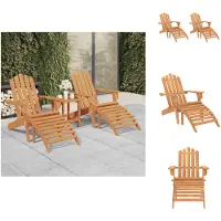 vidaXL Adirondack-tuinstoelen met voetsteunen, 2 stuks, massief acaciahout - Tuinstoelen