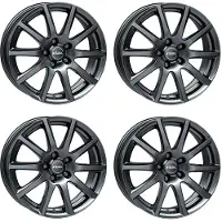 Rial 4 velgen, model Milano, 6.5x16 inch, ET45, 5x108 steekmaat, titanium kleur, geschikt voor VOLVO C30, S40, V50, S60, S80, V40, V70, XC70