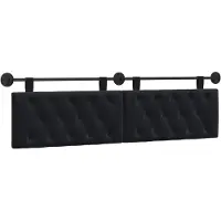 vidaXL Hangend hoofdbord Zwart Fluweel