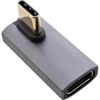 InLine USB4-adapter, USB-C-connector/aansluiting, verticaal, rechts/links, grijs