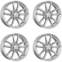Rial 4 velgen, model X12, 7.0x17 inch, ET45, 5x112, kleur zilver, geschikt voor SKODA Karoq, Kodiaq, Octavia, Superb, Superb iV, Yeti