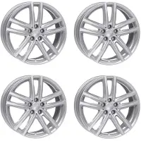 Rial 4 velgen, model X10, 7.0x18 inch, ET43, 5x112, kleur zilver, geschikt voor: SKODA Karoq, Karoq Scout, Kodiaq, Octavia, Octavia Scout, Octavia Scout
