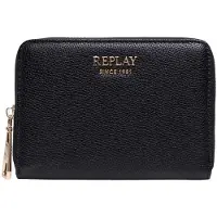 Replay portemonnee Zip Around Wallet Black zwart