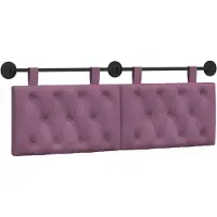 vidaXL Hangend hoofdbord Paars Fluweel