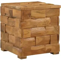 vidaXL Opbergkruk Bruin 40 x 40 x 45 cm Massief Teakhout