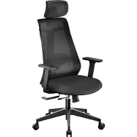 Wiltec ergonomische bureaustoel met hoogte- en diepteverstelling, verstelbare hoofdsteun en armleuningen – draaistoel met lendensteun – belastbaar tot 150 kg