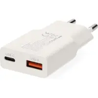 Nedis GaN-oplader | 30 W | PD3.0 | USB-A en USB-C | Wit - WCHA30WT