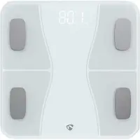 Nedis SmartLife Personenweegschaal | Bluetooth | BMI / BMR / Botten / Gewicht / Spieren / Vet / Water | 12 | Piekbelasting: 180 kg | Android / IOS | ABS / Glas | Wit - BTHPS11WT