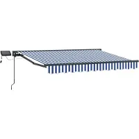 vidaXL Handbediende luifel met LED's Blauw, Wit, Anthraciet 3,5 x 2 m