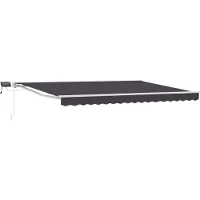 vidaXL Handbediende luifel met LED's Wit en antracietkleurig 4 × 3,5 m