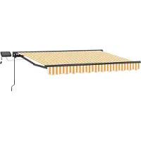 vidaXL Handbediende luifel met LED's Geel, Wit, Anthraciet 2,5 x 2 m