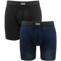 Saxx - Multi-Sport Mesh Boxer Brief Fly 2-Pack - Synthetisch ondergoed S, zwart