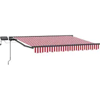 vidaXL Handbediende luifel met LED's Rood, Wit, Anthraciet 3 x 2,5 m