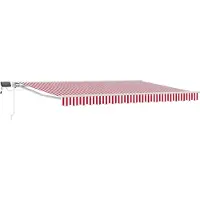 vidaXL Handbediende luifel met LED's Rood en Wit 5 × 3,5 m