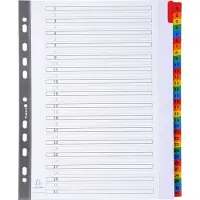 Exacompta Tabbladen 4131E 31 tabs Geperforeerd Karton 1 tot 31 10 Stuks