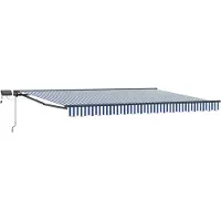 vidaXL Handbediende luifel met LED's Blauw, Wit, Anthraciet 4 × 3 m