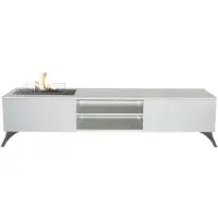 Xaralyn TV-meubel - Elin B - wit hout - cinewall - 2 kW verwarming - echte vlammen - ethanol biohaard met meubel