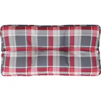 vidaXL Palletkussen 70x40x12 cm stof ruitpatroon rood