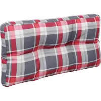 vidaXL Palletkussen 70x40x12 cm stof ruitpatroon rood