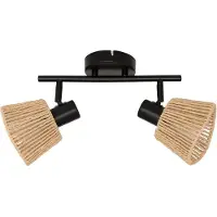 Atmosphera Myha Wandlamp - Metaal en Touw, 28 x 15 x 19,5 cm