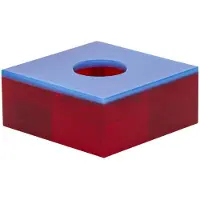 Hubsch – Flux Theelichthouder – 10x10xH4 cm – Blauw & Rood