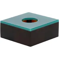 Hubsch – Flux Theelichthouder – 10x10xH4 cm – Groen & Bruin