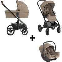 Joie Kinderwagen Chrome2 Trio 3-in-1 Cashew incl. i-Snug2 Autostoel, Adapterset & Regenhoes