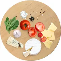Kadax Draaibare serveerschaal, draaiplateau van natuurlijk hout, antibacteriële draaiplaat, bladvriendelijke serveerbord, snackbord voor het serveren (ø 55 cm)