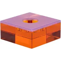 Hubsch – Flux Theelichthouder – 10x10xH4 cm – Roze & Oranje